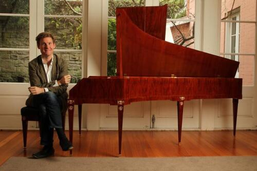 Kris Bezuidenhout is in the process of recording Mozart's entire works. Photo: Marco Del GrandeRead more: http://www.theage.com.au/entertainment/pianist-finds-forte-with-mozart-20110805-1ifj9.html#ixzz2G7kPOqR3